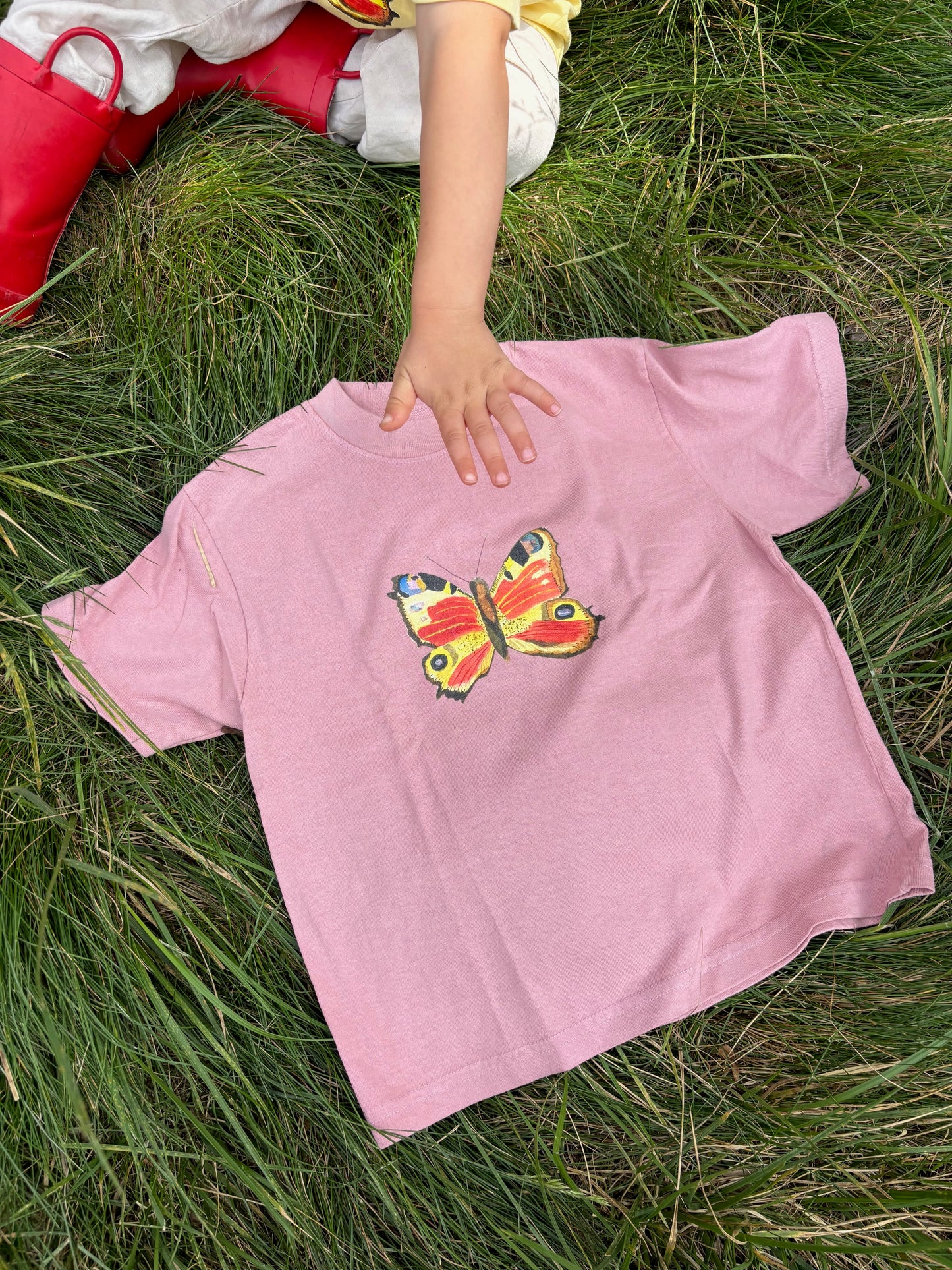 Magic Butterfly Kids Tee- Dusty Pink